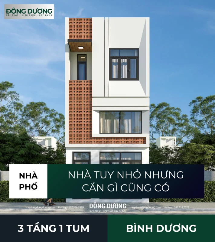Nhà phố 3 tầng 1 tum