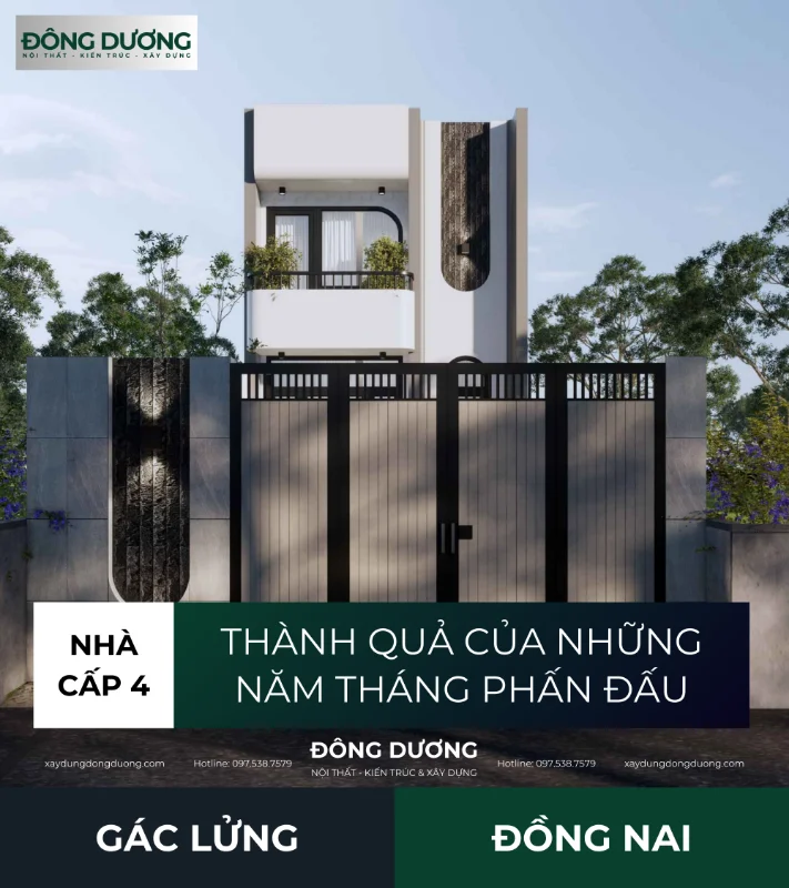 Nhà cấp 4 gác lửng hiện đại